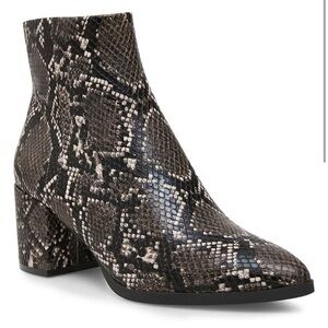Madden Girl Snakeskin Pattern Ankle Booties - Black and Brown